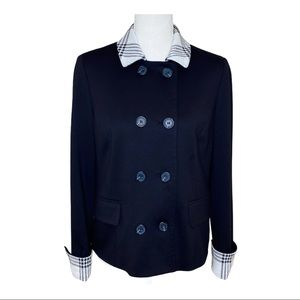 Jones New York Double Breasted Black Jacket Size 6 Classic Career Wear Timeless